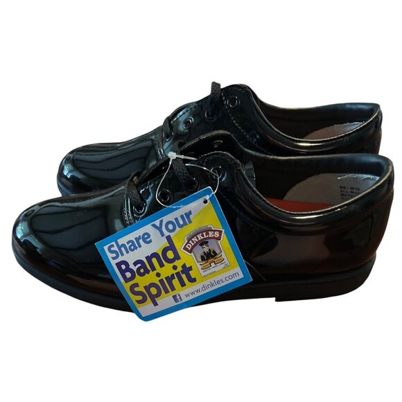 Dinkles Black Patent Leather-Look Marching Band Shoes M8/W10 All Man-Made Materi - Picture 1 of 6